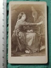 Topham "Irish spinner" foto antica donna arcolaio del XIX sec fine 1800 vintage