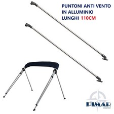 Coppia di supporti supporto in alluminio Ø25mm per tendalino gommone barca 110cm