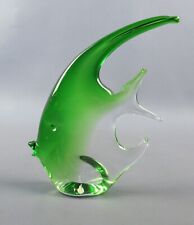 Scultura pesce vetro Murano verde e trasparente soprammobile vintage anni ‘80