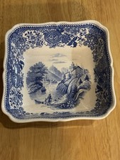 Villeroy & Boch Piatto Vassoio Mettlach Saar   Decorazione Blu Cm 20 Anni 60