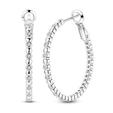 Orecchini a cerchio MULA originali argento sterling 925 anello cerchio grande donna gioielli