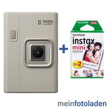 Fuji Instax Mini LiPlay + fotocamera istantanea Fujifilm beige sabbia + 2 mini pellicole