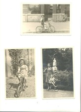 BICICLETTA VECCHIE FOTO CARTOLINA CON BICI TRECICLO  bambino children postcard 