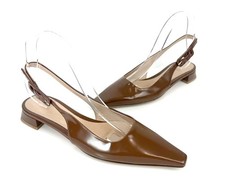 Ballerina Gianvito Rossi in pelle marrone Lindsay 20 slingback piatta taglia 38,5 nuova senza scatola