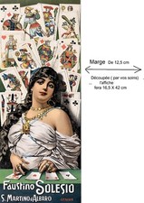 Cartomancienne Faustino Solesio Genova Italie - thème rare - affiche plastifiée