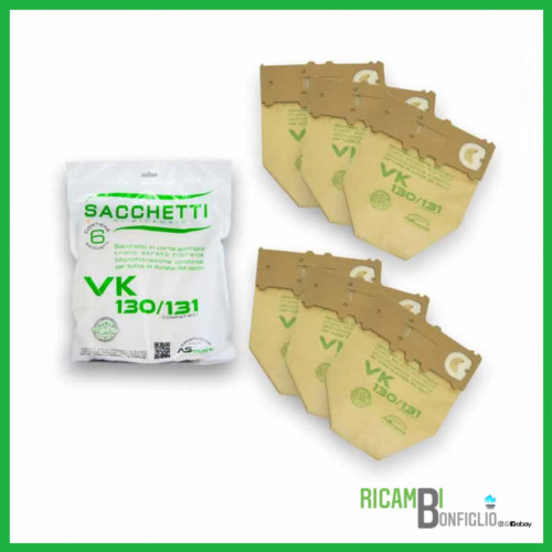 Sacchetti 6pz folletto vk130 - sacchetti,