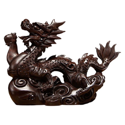 Drago artistico marrone legno - marrone,