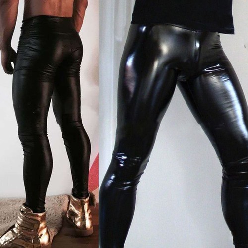 Uomo pelle legging - uomo, effetto