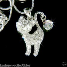 Gattino IN Swarovski Cristallo Sfera Gattino Animale Ciondolo Gioielli Collana