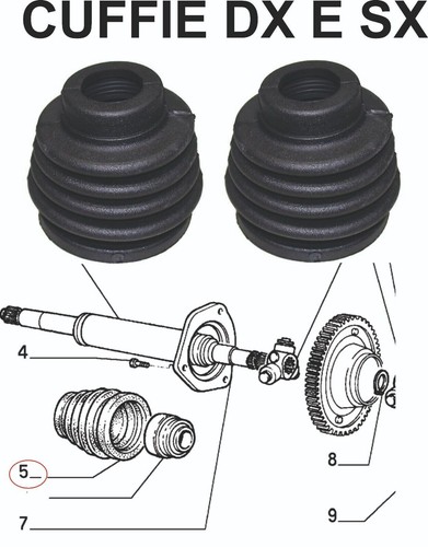 Kit cuffie semiassi destro - kit,