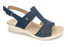 TIGLIO 2396 BLU BEIGE SANDALI DONNA CON SOLETTA IN VERA PELLE