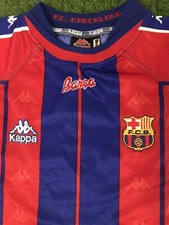 RARA Maglia Home Barcellona 1997/98 ORIGINALE Vintage Kappa Calcio MEDIA VESTIBILITÀ