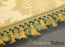 Frangia fioccata oro/verde manifattura SAN LEUCIO per tappezzerie pr. al mt
