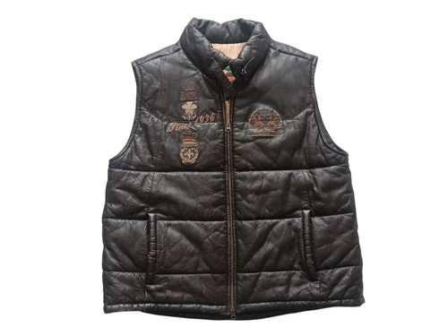 Gilet imbottito pelle - , di