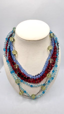 COLLANA  VETRO CRISTALLO LOTTO COLLANE ROSSO CELESTE           lotto  6