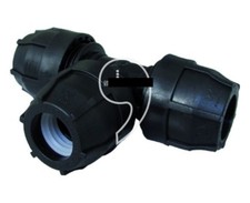 TEE PER POLIETILENE 3 DADI DA 16mm A 110mm NUPI