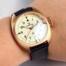 Orologio Uomo Big Crown 36mm Bronzo Massiccio CuSn8 Doppio AR Zaffiro NH35A Movimento