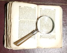 Antica lente ingrandimento - Manico In    Corno e Silver Plate Francia 1900