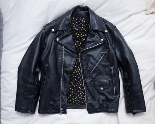 Giacca moto pelle - vintage, anni