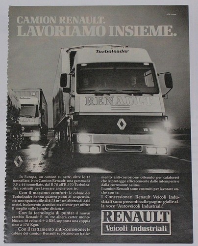 Advert pubblicità 1985 camion - advert,