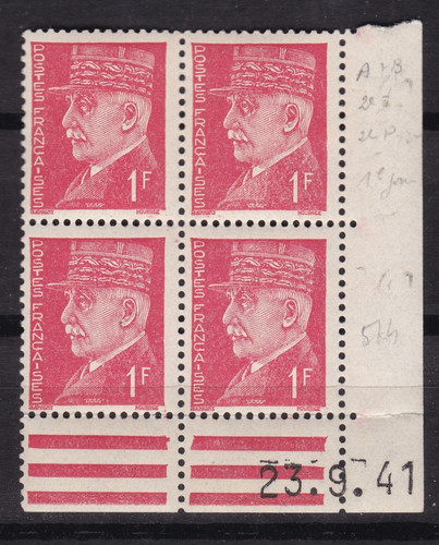 Timbre 1941 france coin - timbre,