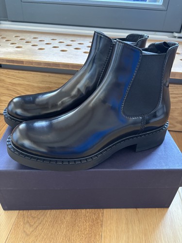 Prada brushed leather chelsea - prada,