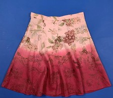 Sisley gonna donna cotone floreale usato W34 tg 48 rosa leggera longuette T8002
