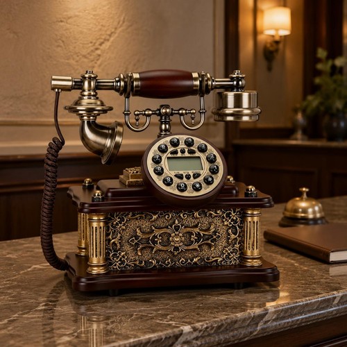 Telefono fisso vintage dorato - fisso,