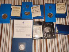 LOTTO 6 X 500 LIRE IN ARGENTO COMMEMORATIVE GALILEI VIRGILIO GARIBALDI MARCONI..