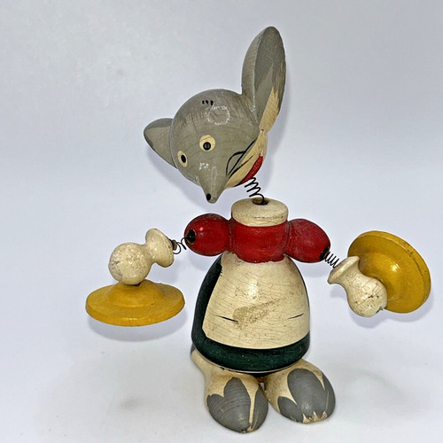 Topo testa bobble legno - topo, in