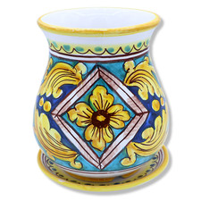 Scolaposate in Ceramica di Caltagirone decoro barocco e geometrico, misure h 15 