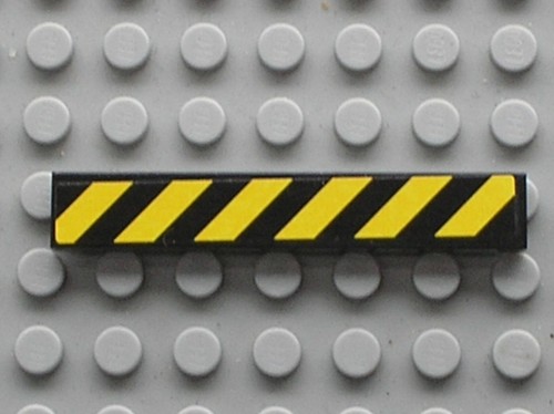 Lego black tile 1x6 yellow - tile,