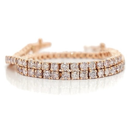 Bracciale tennis diamanti rosa - diamanti,