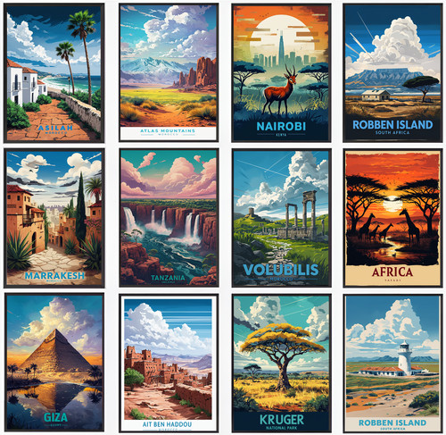 Poster vintage viaggio africa - poster,