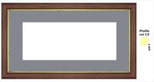Cornice in legno Noce filo Oro con pass per stampe attestati poster cm 40x60