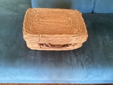 CESTO VALIGIA IN VIMINI ORIGINALE ANNI '60 PER PIC NIC SUI PRATI IN FAMIGLIA