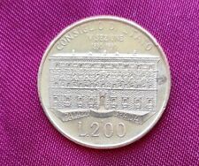 Moneta Italia 200 Lire 1990  Centenario Consiglio di Stato BB+/SPL Circolata