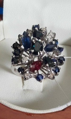 Anello oro bianco con - in,