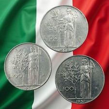 Lot of 3 Italy 100 Lire Coins
