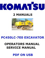 Komatsu PC450LC-7E0 Escavatore Idraulico Proprietari Servizio Operatori Manuale PDF