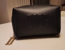 Christian Dior pochette make up cerniera ecopelle nera logo basic trousse