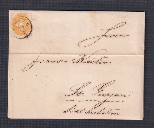 Austria 1863 lettera piegata - lettera,