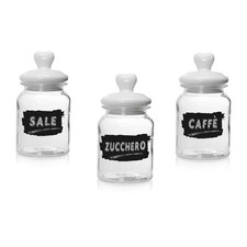 Tris barattoli vetro con tappo