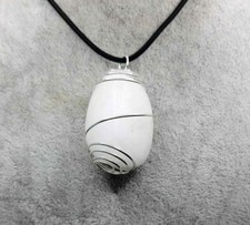 Ciondolo con ONICE BIANCO pietra naturale per uomo donna Collana yoga sport zen