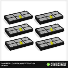 KIT RICAMBI 6 FILTRI HEPA PER IROBOT ROOMBA 800 860 865 866 870 871 875 876