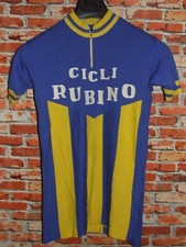 EROICA MAGLIA SHIRT BICI CICLISMO VINTAGE 70'S RUBINO 50% LANA RICAMATA
