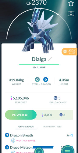 Pokemon trade dialga - go,