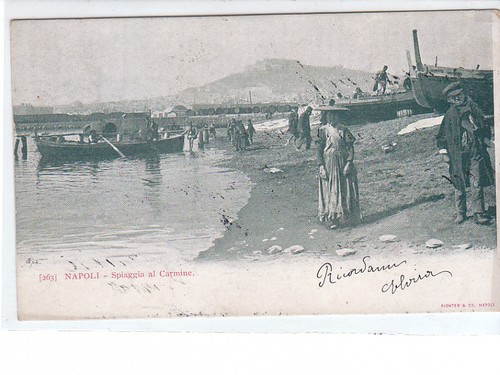 Cartolina napoli spiaggia - napoli,