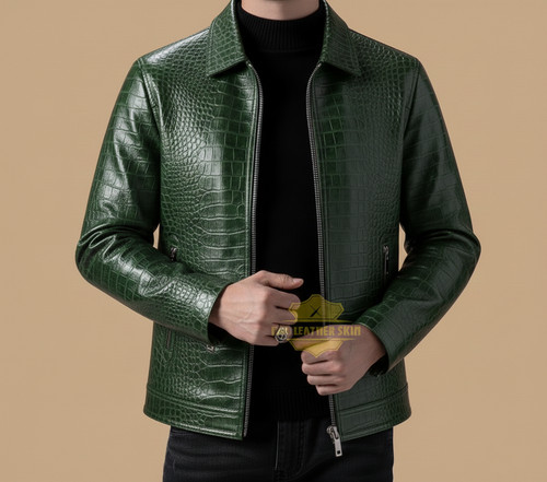 Giacca pelle uomo verde - uomo,