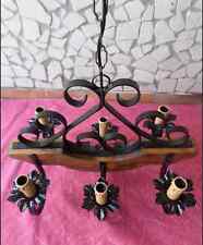 LAMPADARIO RUSTICO FERRO BATTUTO E LEGNO CUCINA AMBIENTI RUSTICI TAVERNA